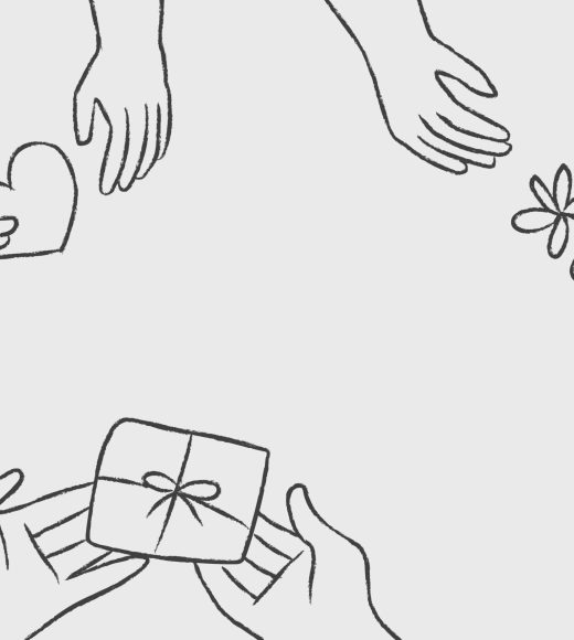 Charity doodle vector background, donation concept